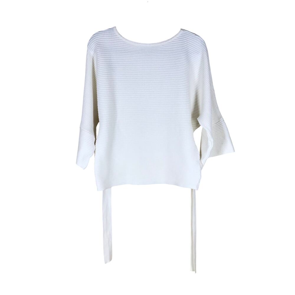 Forever 21 Blouse Women’s Small White Flowy Bell Sleeve Cotton Stretch Casual